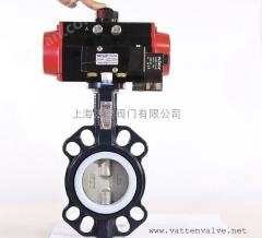 氣動(dòng)襯氟蝶閥，氣動(dòng)耐酸堿蝶閥